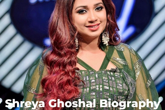 Shreya Ghoshal biography image showing her age, husband, family, songs, awards and net worth in 2026