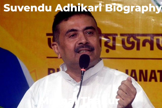 Suvendu Adhikari speaking during a political rally in West Bengal